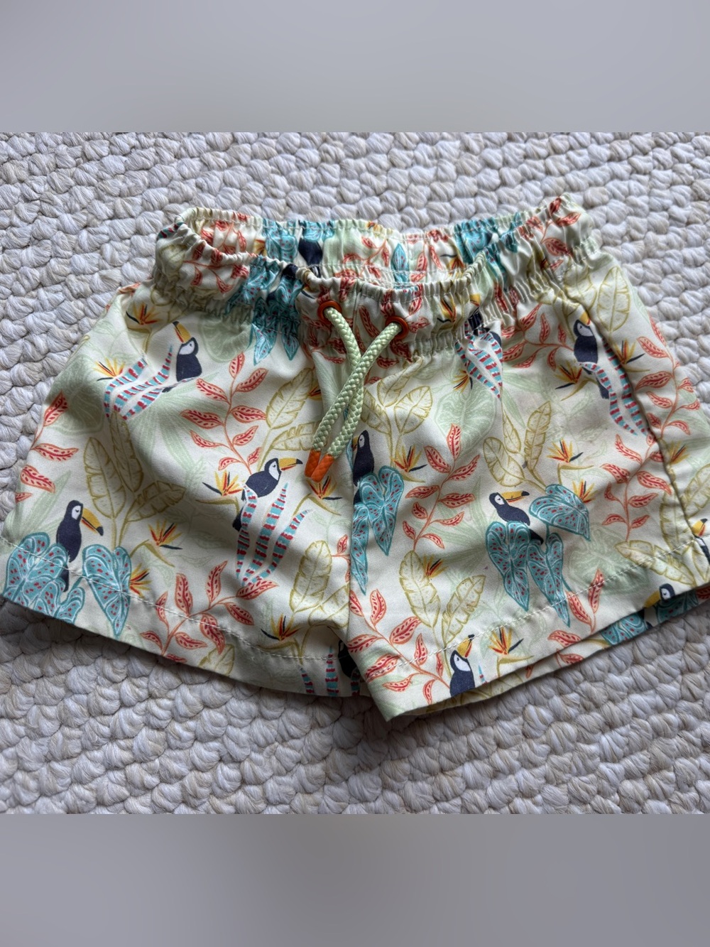 Toddler Zara Toucan Print Swim Shorts - Light Green 12-24 months